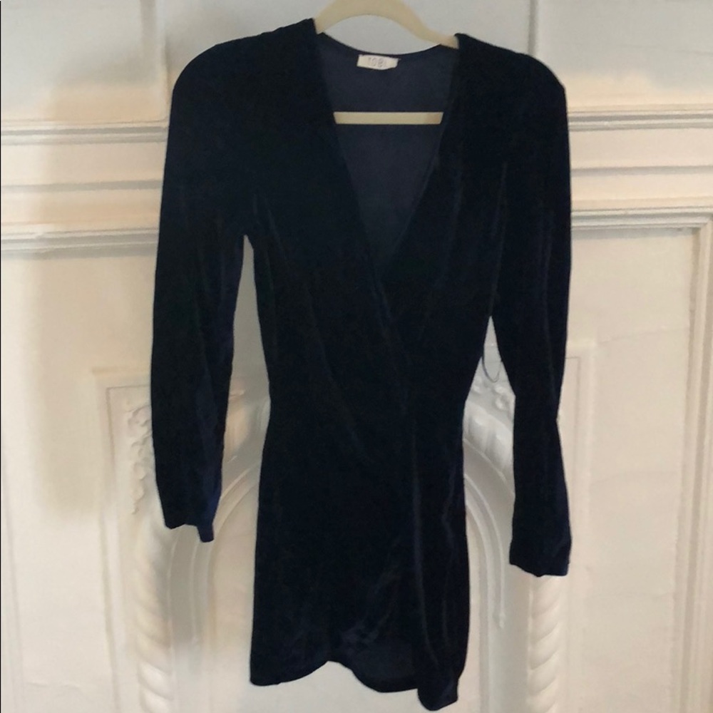 Navy velvet dress